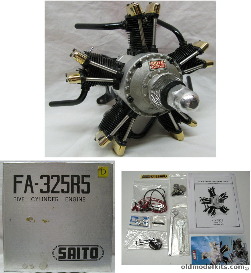 Saito Saito FA-325R5 (FA325) Five Cylinder Radial -  - Gas Engine for RC Flying Model Aircraft plastic model kit